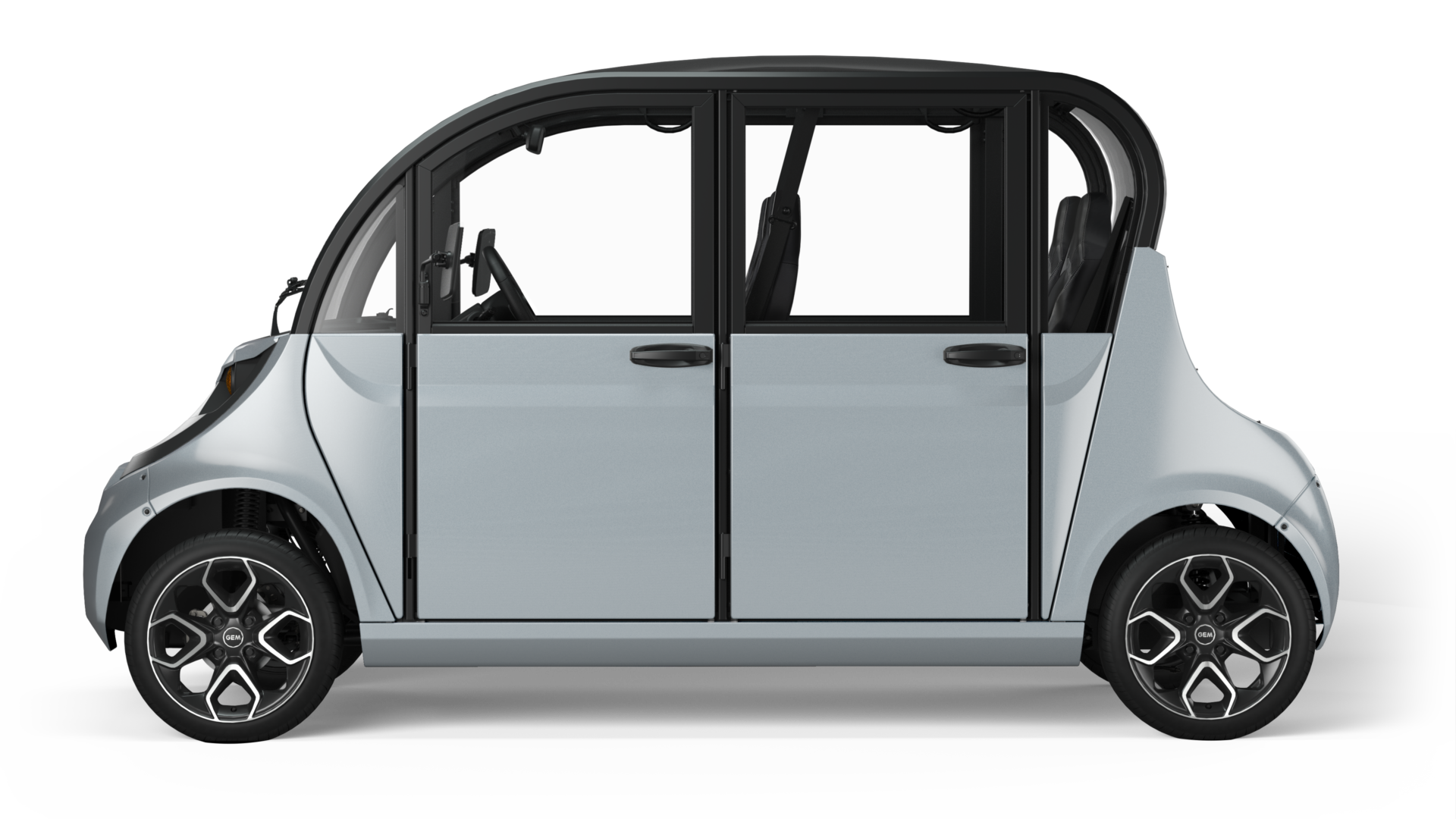 GEM-e4-MY24-Artic-Frost-632-BlackGray-Doors-ClearRoof-LeftProfile-New-Seats